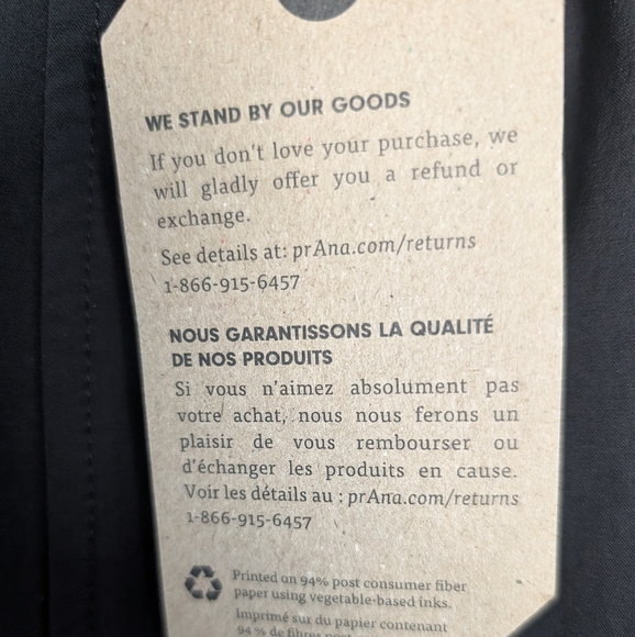 PrAna Ice Flow Hybrid Pant Black Mens Slim Elastic Waist Wicking Hybrid UPF 50 - Picture 9 of 15